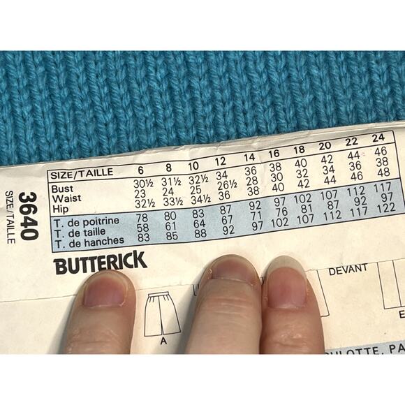 Butterick 3640 pattern skirt pants shorts culottes size 14 16 18 - Picture 9 of 9